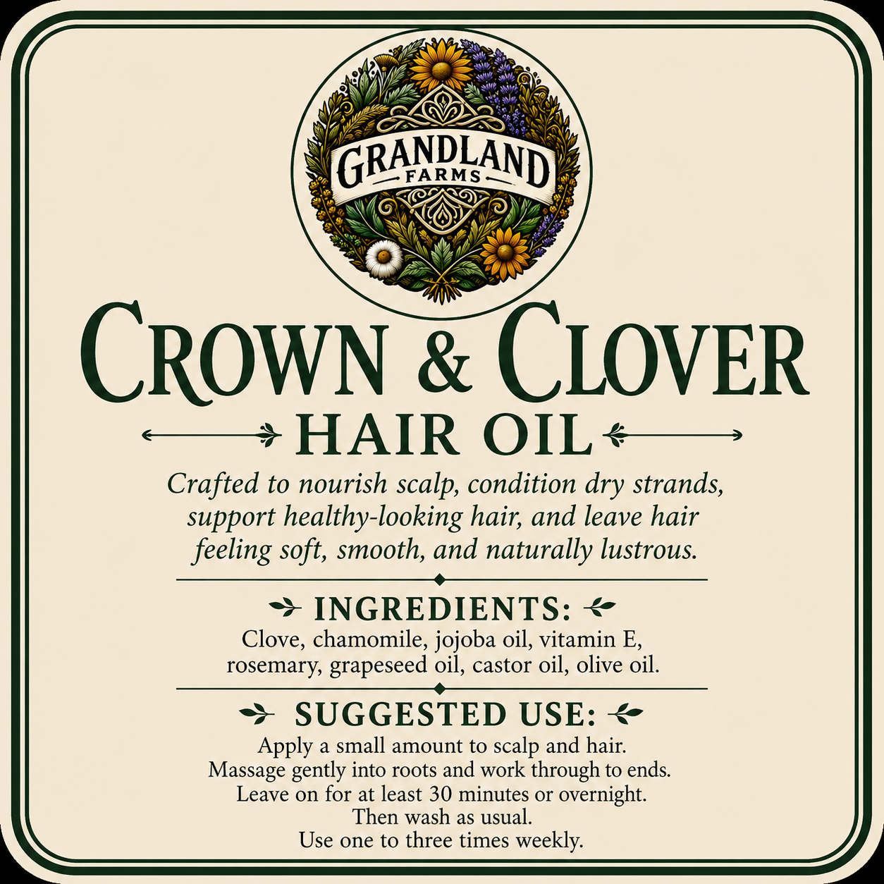 Crown & Clover Hair Oil