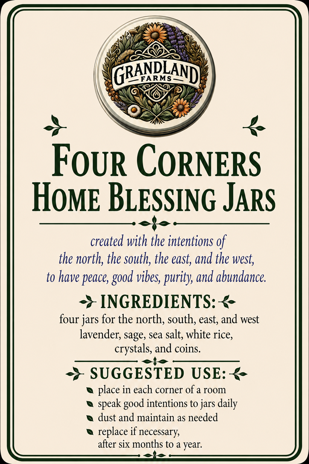 Four Corners Home Blessing Jars