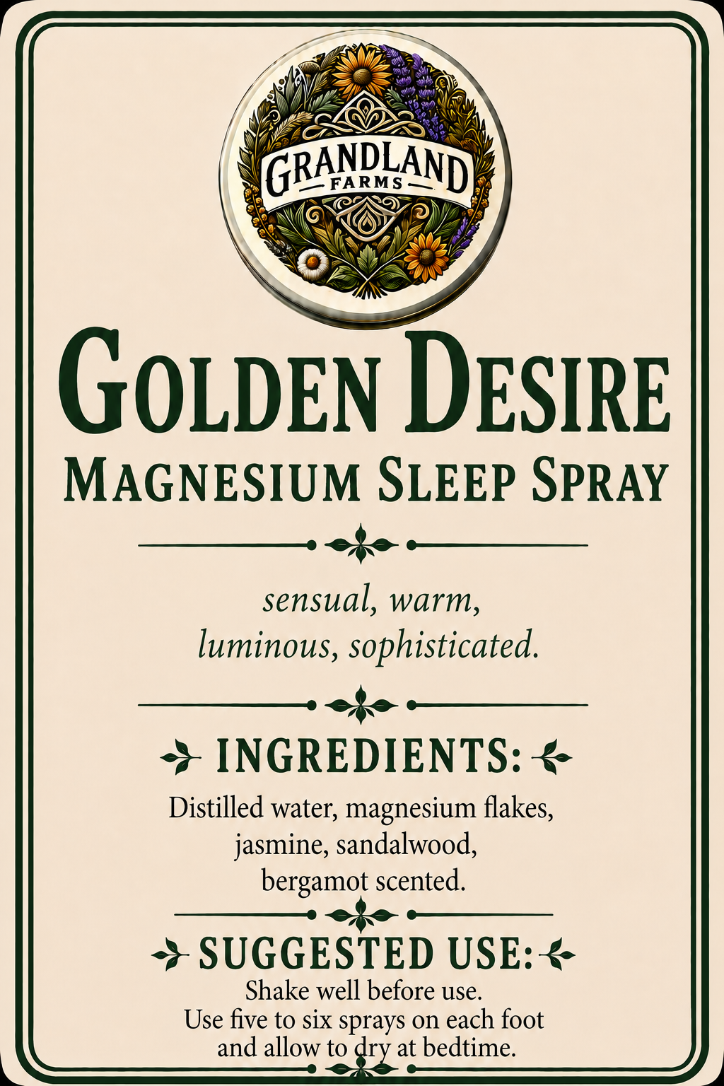 Golden Desire Magnesium Sleep Spray